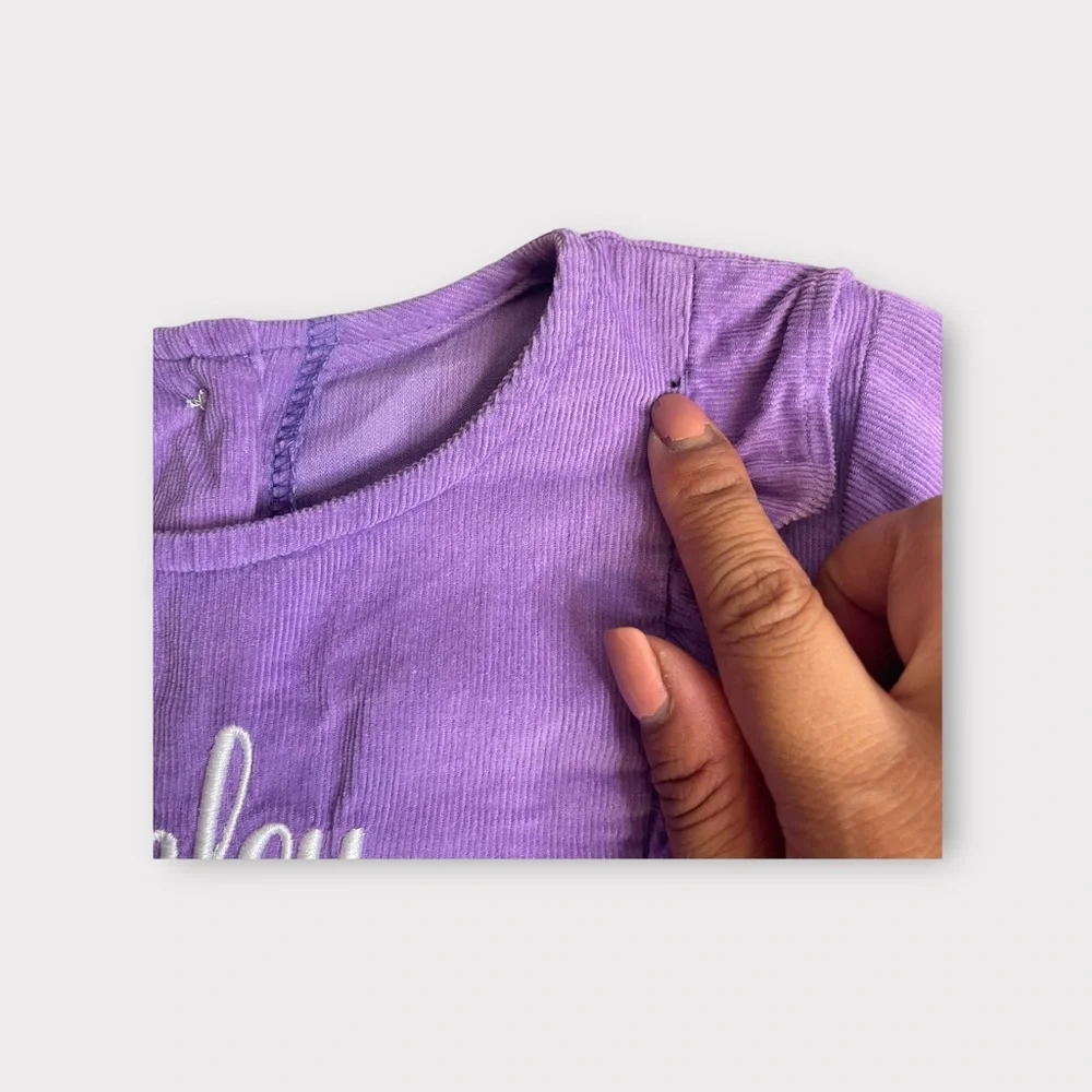 Southern Sunshine Lavender Corduroy Monogrammed “Finley” Dress